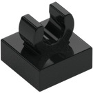 LEGO Schwarz Fliese 1 x 1 mit Clip (Erhöhtes "C") (15712 / 44842)