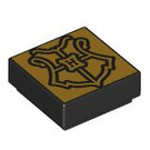 LEGO Black Tile 1 x 1 with Hogwarts Crest with Groove (3070 / 103034)