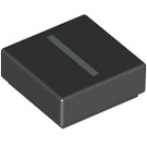 LEGO Black Tile 1 x 1 with 'I' with Groove (11549 / 13417)
