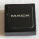 LEGO Schwarz Fliese 1 x 1 mit 'MACK' Aufkleber mit Nut (3070)