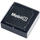 LEGO Black Tile 1 x 1 with MOBIL 1 Sticker with Groove (3070)