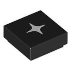 LEGO Black Tile 1 x 1 with Star with Groove (3070 / 104367)