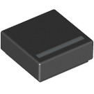 LEGO Black Tile 1 x 1 with Under-Score with Groove (11616 / 14866)