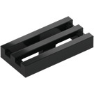 LEGO Black Tile 1 x 2 Grille (with Bottom Groove) (2412 / 30244)