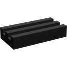 LEGO Black Tile 1 x 2 Grille (without Bottom Groove) (2412)