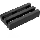 LEGO Black Tile 1 x 2 Grille (without Bottom Groove) (2412)