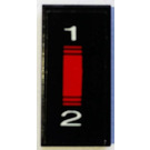 LEGO Black Tile 1 x 2 with '1', '2', Red Switch Sticker with Groove (3069)