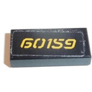 LEGO Black Tile 1 x 2 with '60159' Sticker with Groove (3069)