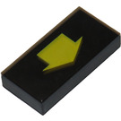 LEGO Negro Plana 1 x 2 con Flecha Corto Amarillo con ranura (3069 / 82057)