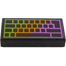 LEGO Black Tile 1 x 2 with Gamer Keyboard with Groove (3069 / 105599)