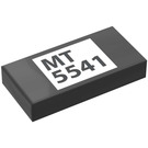LEGO Black Tile 1 x 2 with 'MT 5541' Sticker with Groove