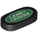 LEGO Black Tile 1 x 2 with Rounded Ends with 'Land Rover' (1126 / 103835)
