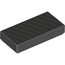 LEGO Zwart Tegel 1 x 2 met Zilver Diagonal Lines met groef (3069 / 68207)