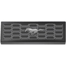 LEGO Black Tile 1 x 3 Inverted with Hole with Silver Grille and Running Horse Sticker (35459)