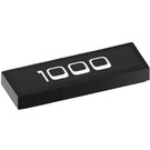 LEGO Black Tile 1 x 3 with '1000' Sticker (63864)