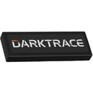 LEGO Black Tile 1 x 3 with ‘DARKTRACE’ Sticker (63864)