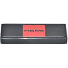 LEGO Black Tile 1 x 3 with HEMI on red Sticker (63864)