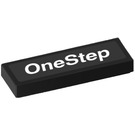 LEGO Black Tile 1 x 3 with 'OneStep' Sticker (63864)