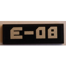 LEGO Noir Tuile 1 x 3 avec Argent 'E-08' Autocollant (63864)