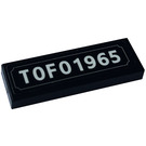 LEGO Zwart Tegel 1 x 3 met TOFO1965 Sticker (63864)