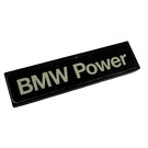 LEGO Black Tile 1 x 4 with 'BMW Power' Sticker (2431)
