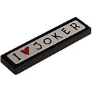LEGO Black Tile 1 x 4 with 'I Heart Joker' Sticker (2431)