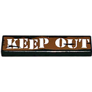 LEGO Black Tile 1 x 4 with Keep Out Printing (2431)
