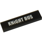 LEGO Black Tile 1 x 4 with 'KNiGHT BUS' Sticker (2431)