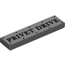 LEGO Black Tile 1 x 4 with 'PRIVET DRIVE' (2431 / 78122)