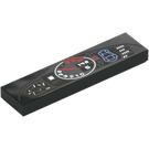 LEGO Zwart Tegel 1 x 4 met Speedometer (2431 / 78698)