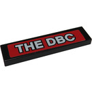 LEGO Zwart Tegel 1 x 4 met The DBC Sticker (2431)