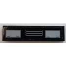 LEGO Black Tile 1 x 4 with Vent Sticker (2431)