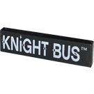 LEGO Black Tile 1 x 4 with White 'Knight Bus' Pattern (2431 / 48853)