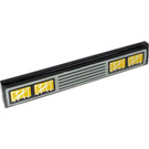 LEGO Black Tile 1 x 6 with Double Headlights  Sticker (6636)