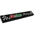 LEGO Zwart Tegel 1 x 6 met Octan Racing Sticker (6636)