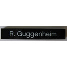 LEGO Noir Tuile 1 x 6 avec "R. Guggenheim" (6636 / 87673)