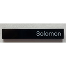 LEGO Schwarz Fliese 1 x 6 mit "Solomon" (6636 / 87672)