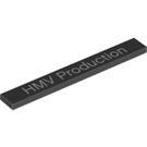 LEGO Black Tile 1 x 8 with 'HMV Production' (4162 / 17424)