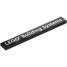 LEGO Schwarz Fliese 1 x 8 mit “LEGO Building Systems” (4162 / 106614)