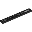 LEGO Zwart Tegel 1 x 8 met “LEGO Building Systems” (4162 / 106614)