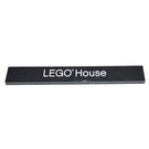 LEGO Negro Plana 1 x 8 con 'LEGO House' con "G" serifa (4162 / 18794)