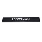 LEGO Black Tile 1 x 8 with "LEGO House" without "G" Serif (4162 / 70696)
