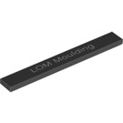 LEGO Black Tile 1 x 8 with "LOM Moulding" (10571 / 10572)