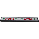 LEGO Black Tile 1 x 8 with Red 'HOME' and 'AWAY' Sticker (4162)