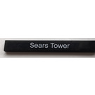 LEGO Black Tile 1 x 8 with "Sears Tower" (4162)
