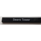 LEGO Zwart Tegel 1 x 8 met "Sears Tower" (85864 / 97959)