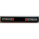 LEGO Black Tile 1 x 8 with StreamX XStream (red X) Sticker (4162)
