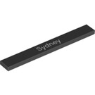 LEGO Negro Plana 1 x 8 con "Sydney" (4162 / 29591)