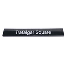 LEGO Black Tile 1 x 8 with "Trafalgar Square" Decoration (4162 / 52998)