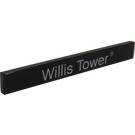 LEGO Black Tile 1 x 8 with ‘Willis Tower’ (4162)